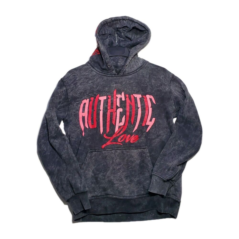 Vintage Authentic Love Marble Gray Hooded Hoodie Sweatshirt Sm Kangaroo Pocket